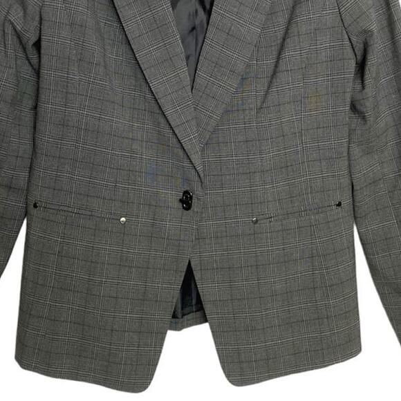 Laundry Shelli Segal Finely Plaid Grey Suit Jacket Blazer/Skirt Set 6 NWT‎ - Picture 4 of 10